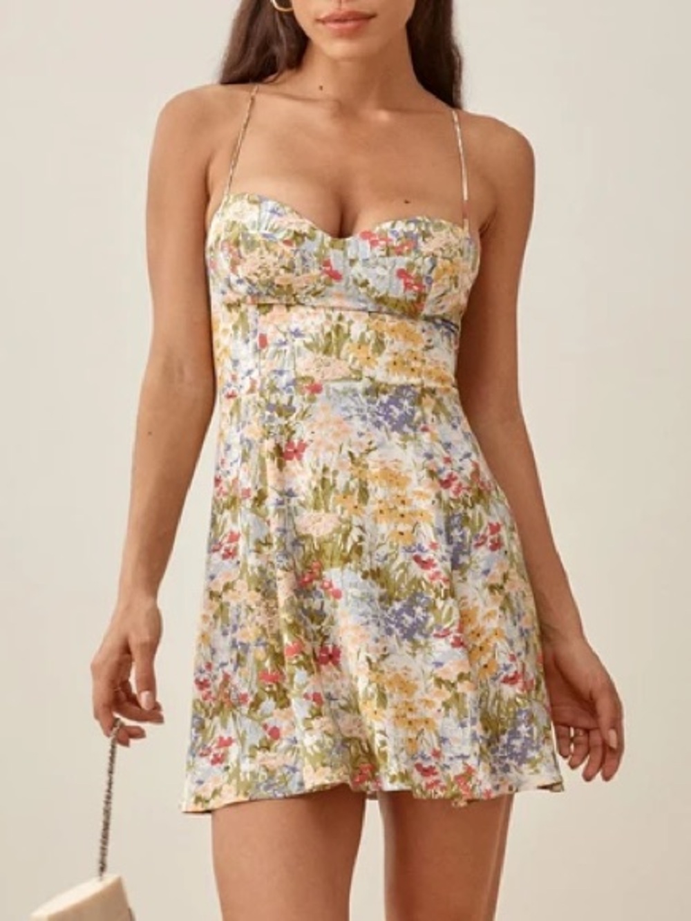 Floral Bustier Mini Dress in Multicolor
